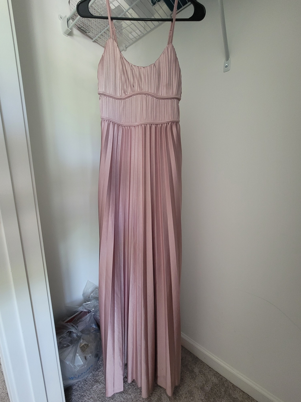 Asos Blush Pink Maxi Dress Pleated Size 6